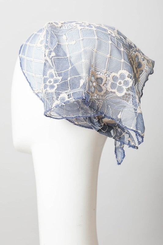 Bohemian Floral Lace Headscarf