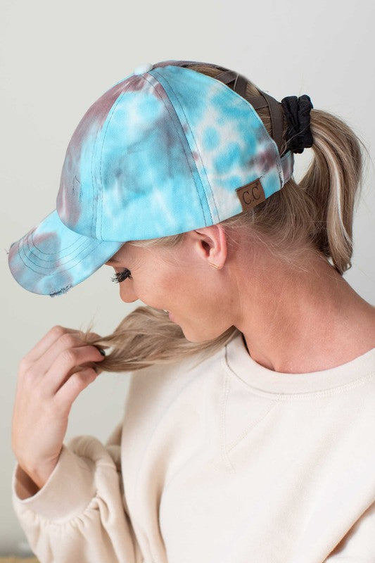 CC Tie-Dye Pony Cap  Criss-Cross Elastic