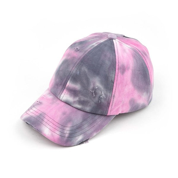 CC Tie-Dye Pony Cap  Criss-Cross Elastic