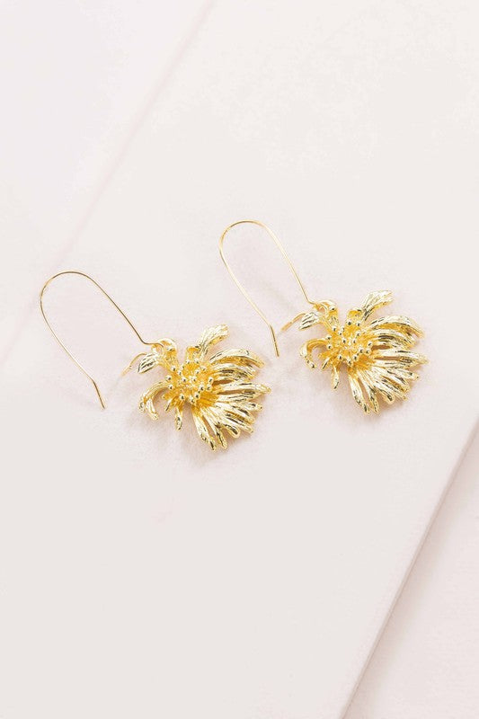 Wilted Chrysanthemum Hook Earrings