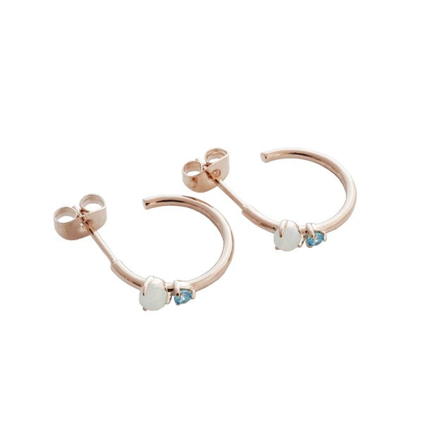 Sky and Sea Crystal Hoops