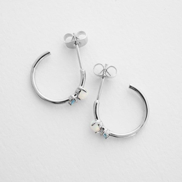 Sky and Sea Crystal Hoops