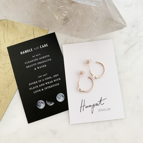 Sky and Sea Crystal Hoops