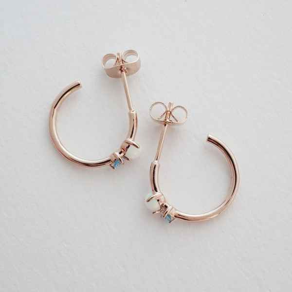 Sky and Sea Crystal Hoops