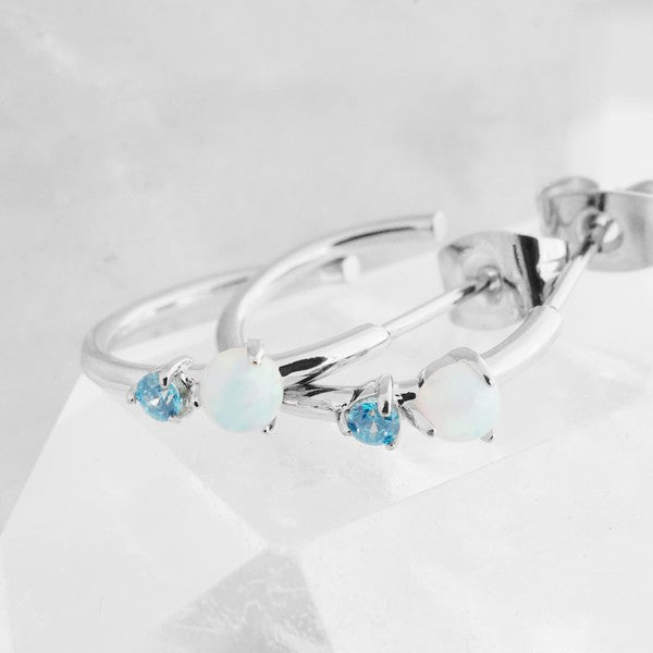 Sky and Sea Crystal Hoops