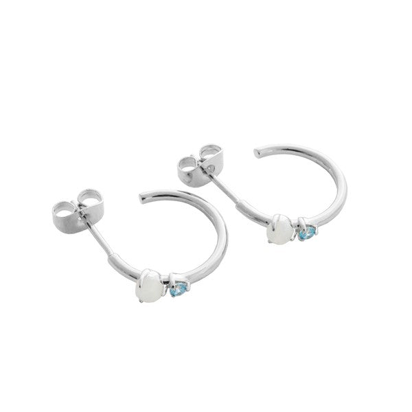 Sky and Sea Crystal Hoops