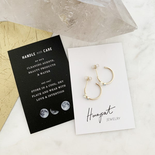 Sky and Sea Crystal Hoops