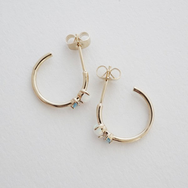 Sky and Sea Crystal Hoops