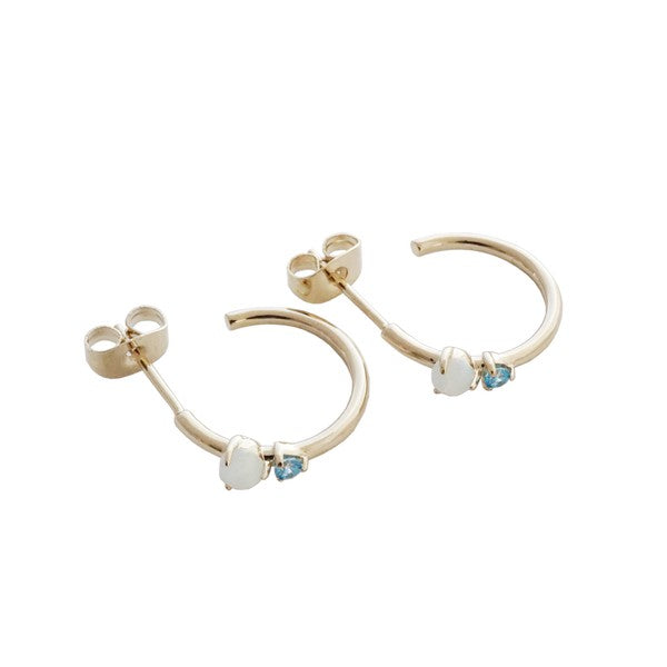 Sky and Sea Crystal Hoops