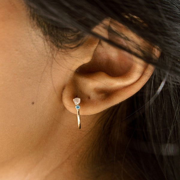 Sky and Sea Crystal Hoops