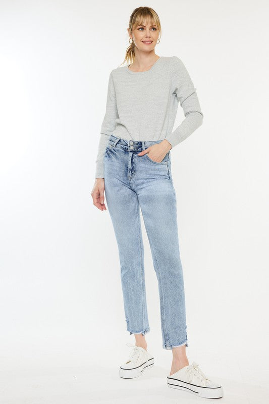 High Rise Slim Straight Jeans