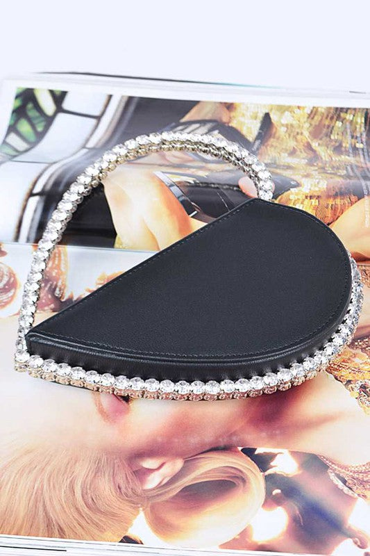 Crystal Handle Heart Clutch