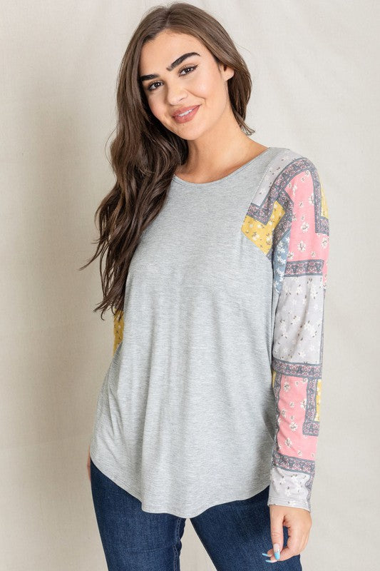 Long Sleeve Patchwork Tunic