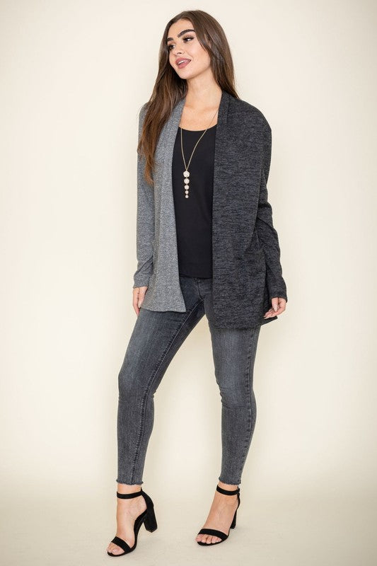 Two Tone Knit Cardigan