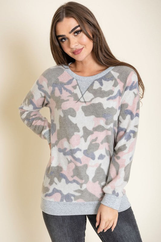 Plus Camo Crew Neck Tunic