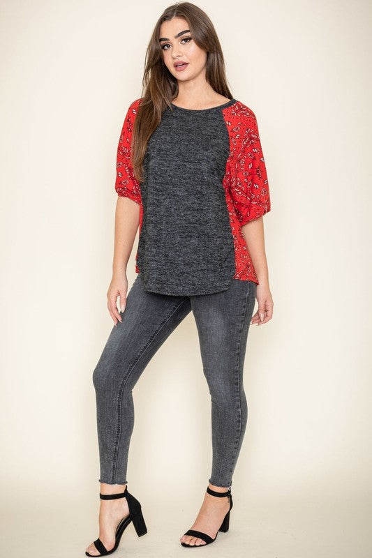 Bandana Paisley Bishop Sleeve Top