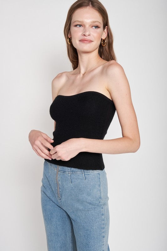 FUZZY SWATER TUBE TOP