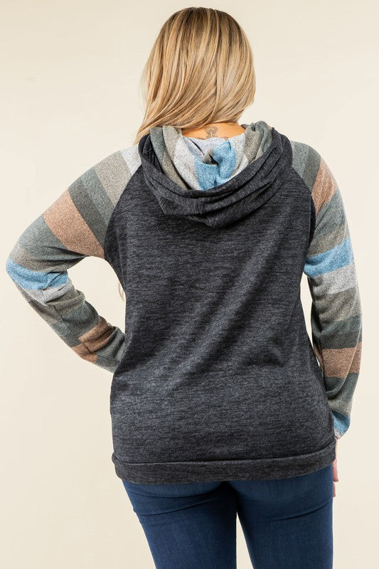 Stripe Sleeve Hoodie