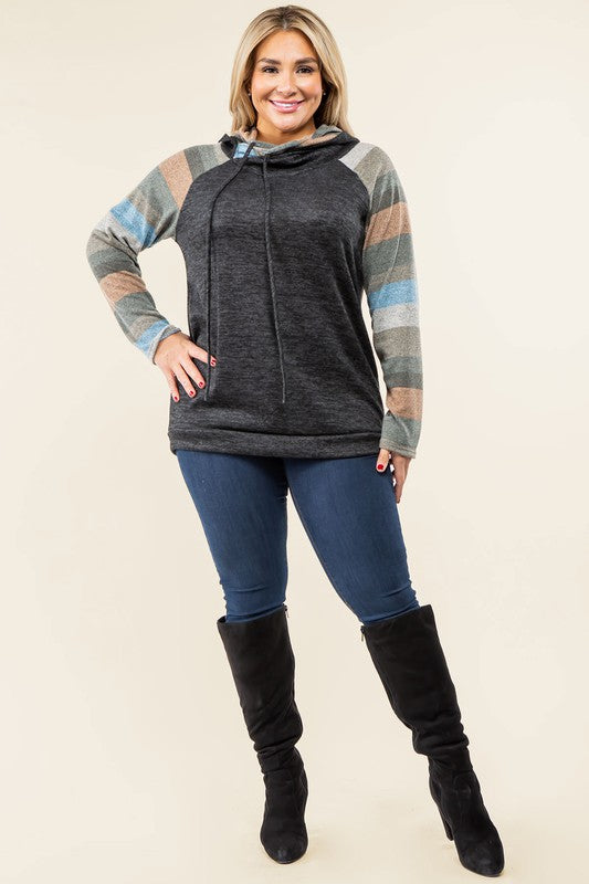 Stripe Sleeve Hoodie