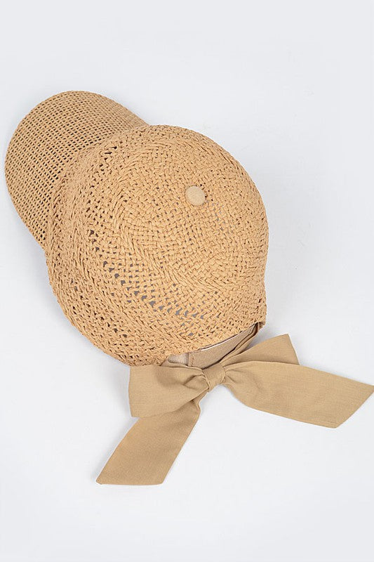 Summer Straw Ribbon Cap