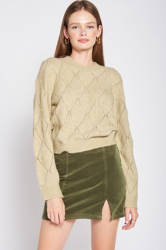 MOCK NECK LIGHT WEIGHT SWEATER