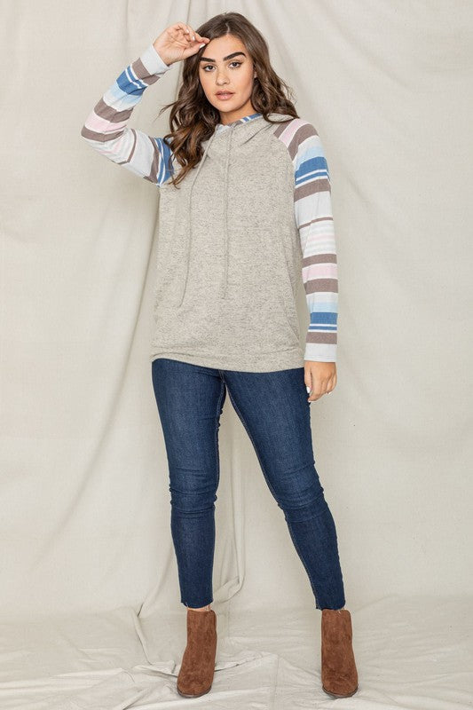 Stripe Sleeve Hoodie