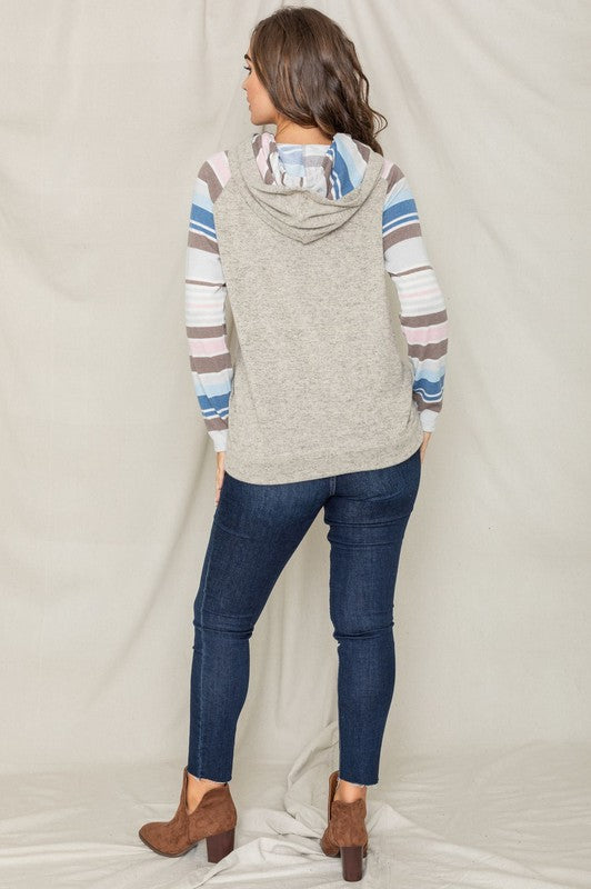 Stripe Sleeve Hoodie