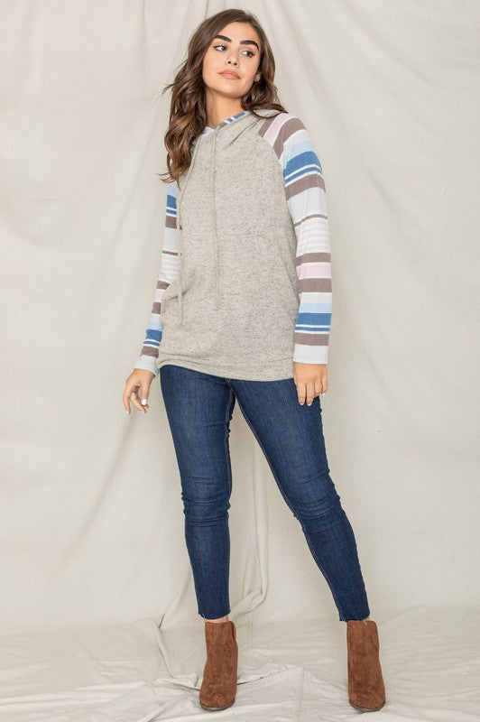 Stripe Sleeve Hoodie