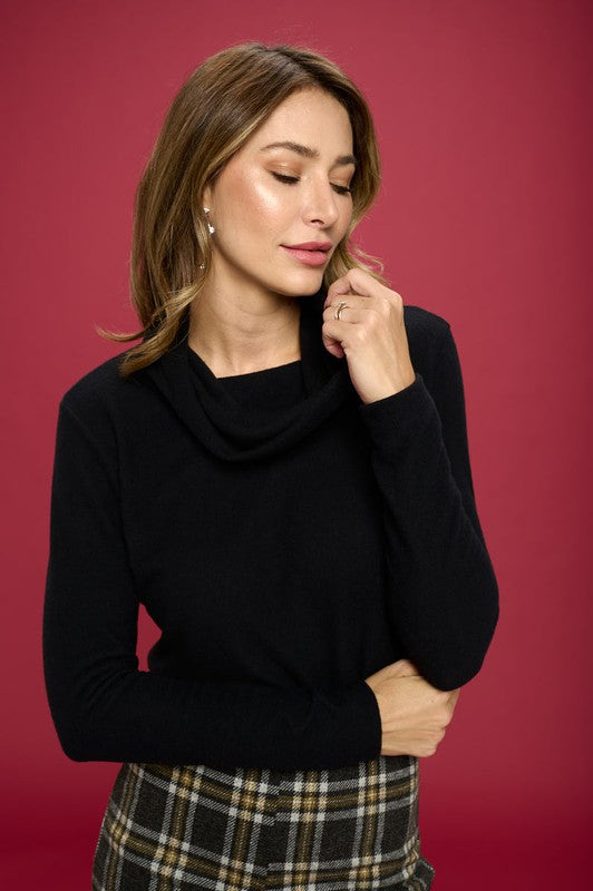 Extra Soft Brushed Knit Turtleneck Tunic Top