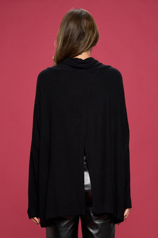 Long Sleeve Open Back Pullover Top