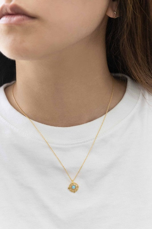 Pixum Compass Stone Necklace