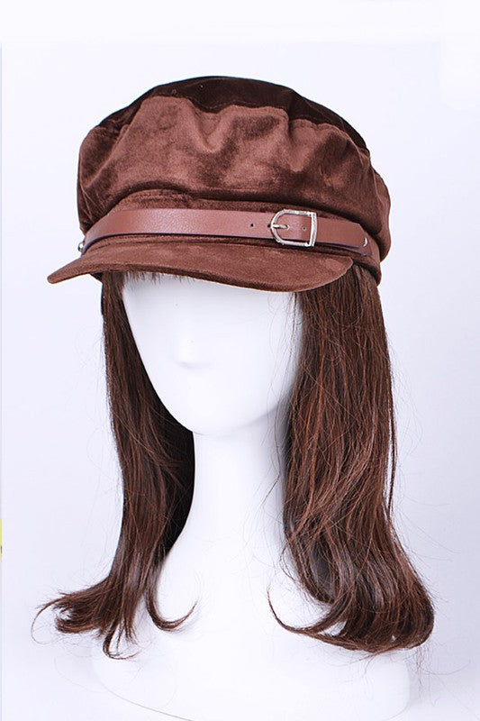 Velour Newsboy Hat