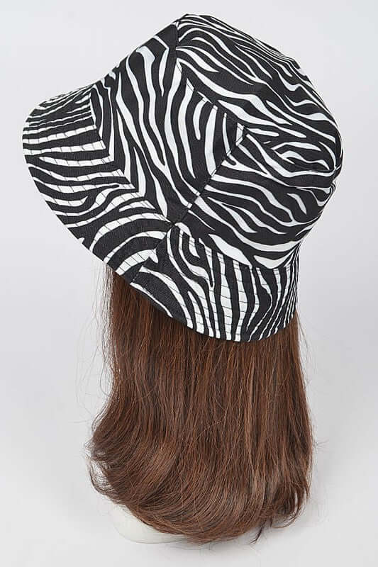 Zebra Print Reversible Bucket Hat