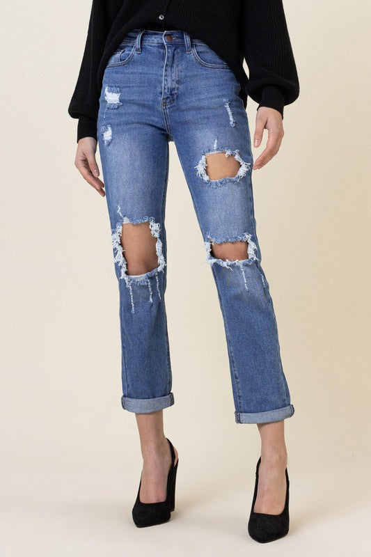 Distressed Boyfriend Jeans