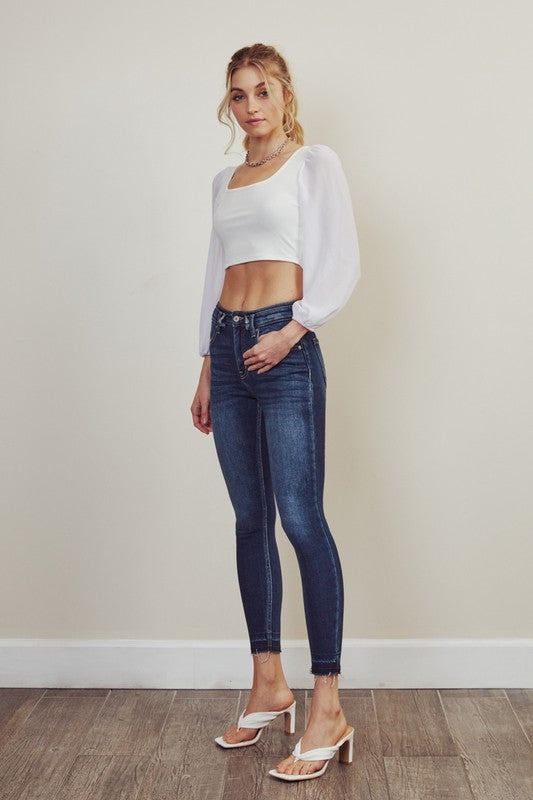 High Rise Ankle Skinny Jeans