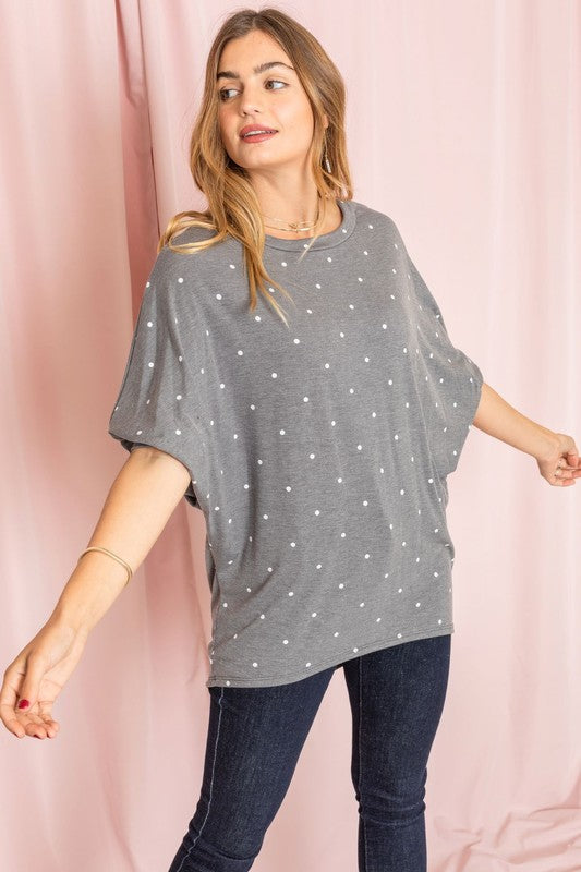 Polka Dot Dolman Tunic