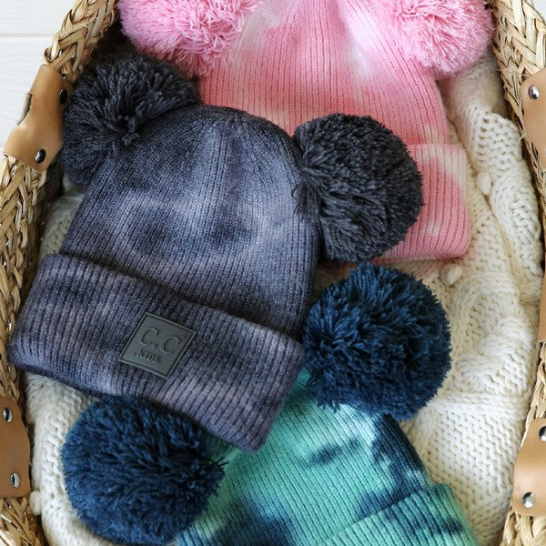 CC Kids Pom Pom Tie-Dye Beanie