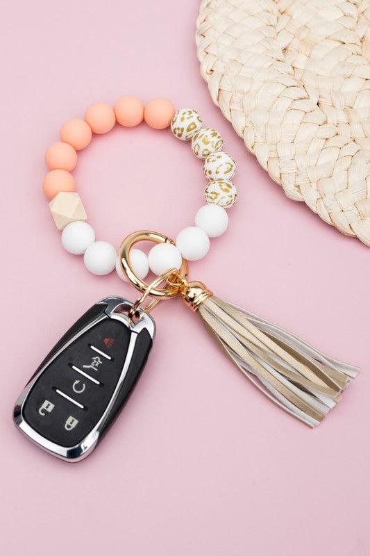 Silicone Gold Leo Key Ring Bracelet