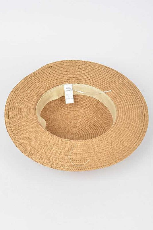 Iconic Bee Accent Straw Fedora Hat