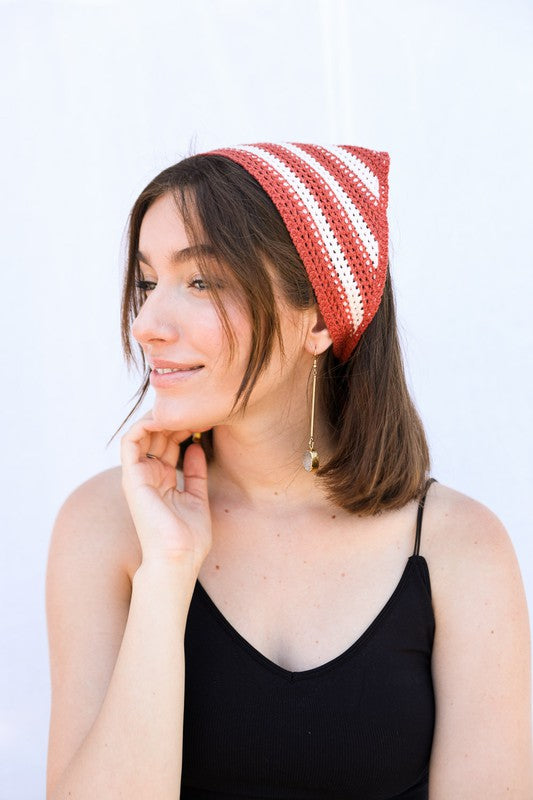 Crochet American Flag Hair Bandana