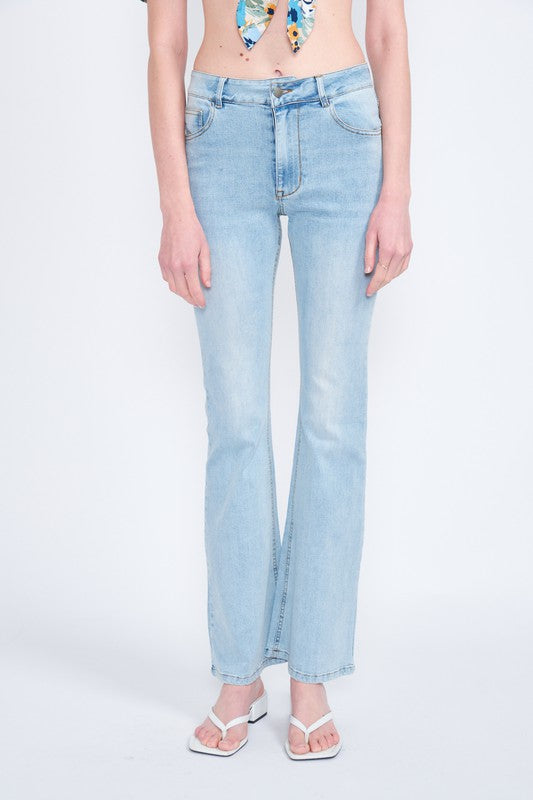 HIGH WAISTED WIDE LEG DENIM JEANS