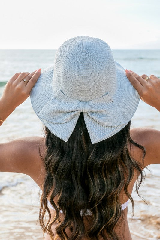 Bow Back Straw Bucket Hat