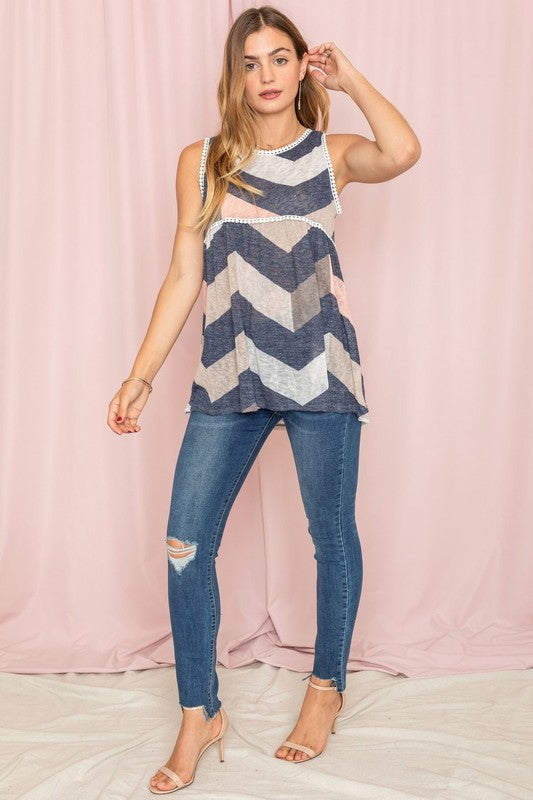 Pom Pom Chevron Top