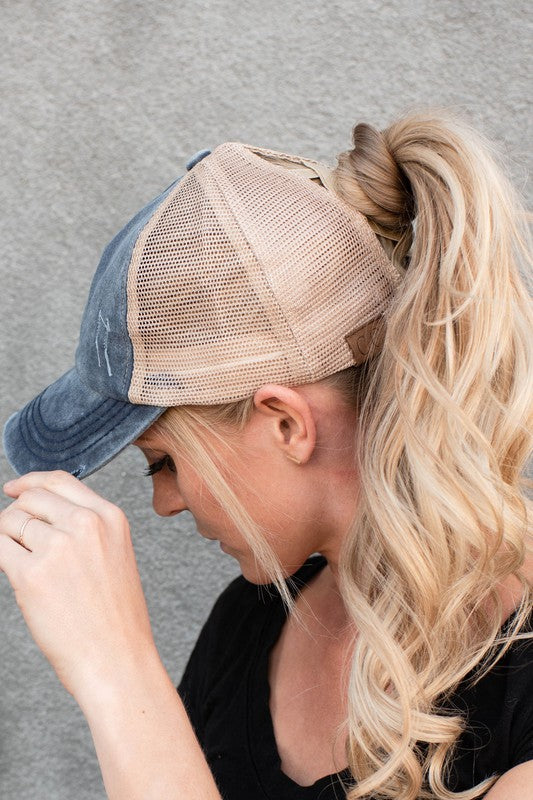 C.C Multi Level Crisscross Pony Cap