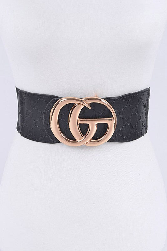 Embossed Logo Elastic Belt