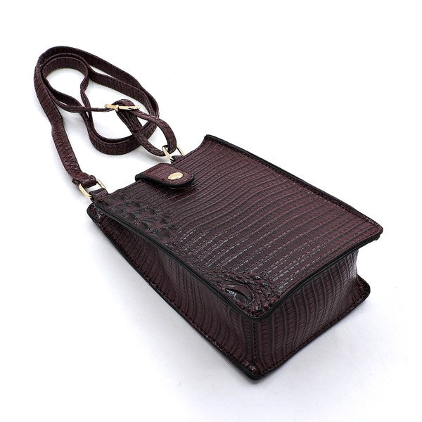 Croc Alligator Crossbody Bag Cell Phone Purse