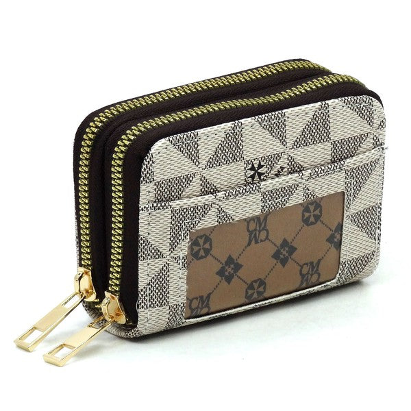 Monogram Accordion Card Holder Zip Wallet