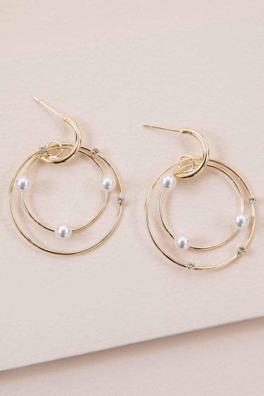 Fawn Pearl Hoop Earrings