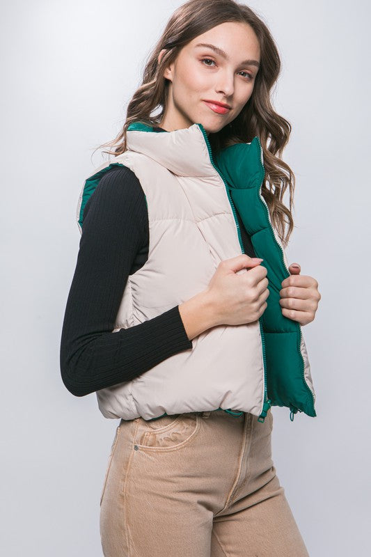 Woven Solid Reversible Vest