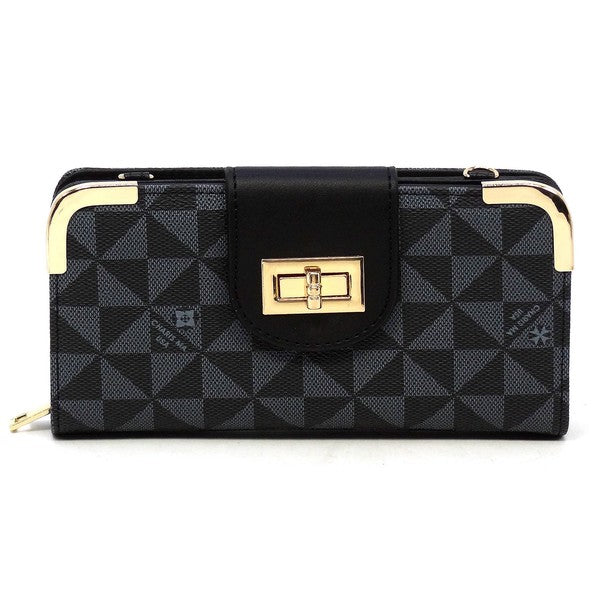 Monogram Turn Lock Crossbody Wallet